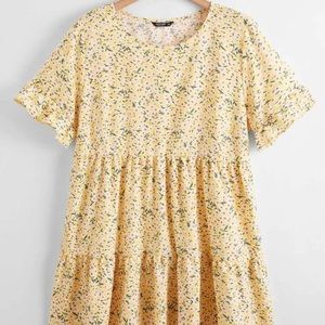 Yellow Floral Smocked Dress